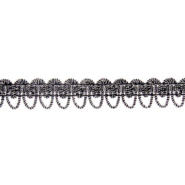 03208Тесьма ST-13 из полипропиленовой  металлизированной вискозной нити, ш. 13 мм